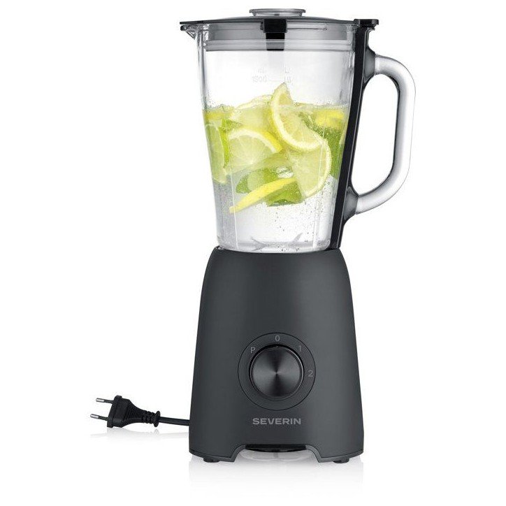 Blender 2-en-1 - SEVERIN - SM3724 Mix & Go - Récipient en verre 1,5 L - Gourde robuste + Accessoire Moulin fruits secs - Noir Blender 2-en-1 - SEVERIN - SM3724 Mix & Go - Récipient en verre 1,5 L - Gourde robuste + Accessoire Moulin fruits secs - Noir