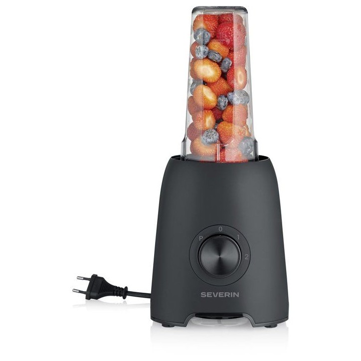 Blender 2-en-1 - SEVERIN - SM3724 Mix & Go - Récipient en verre 1,5 L - Gourde robuste + Accessoire Moulin fruits secs - Noir Blender 2-en-1 - SEVERIN - SM3724 Mix & Go - Récipient en verre 1,5 L - Gourde robuste + Accessoire Moulin fruits secs - Noir