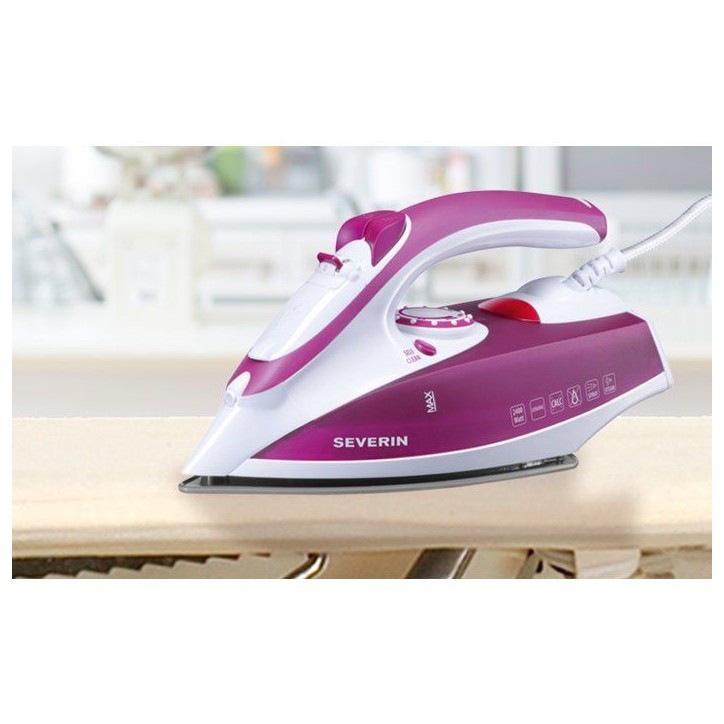 Fer a repasser vapeur - SEVERIN - BA3243 - Semelle céramique - 70 g/mn vapeur continue - 2400 W - Blanc / violet Fer a repasser vapeur - SEVERIN - BA3243 - Semelle céramique - 70 g/mn vapeur continue - 2400 W - Blanc / violet