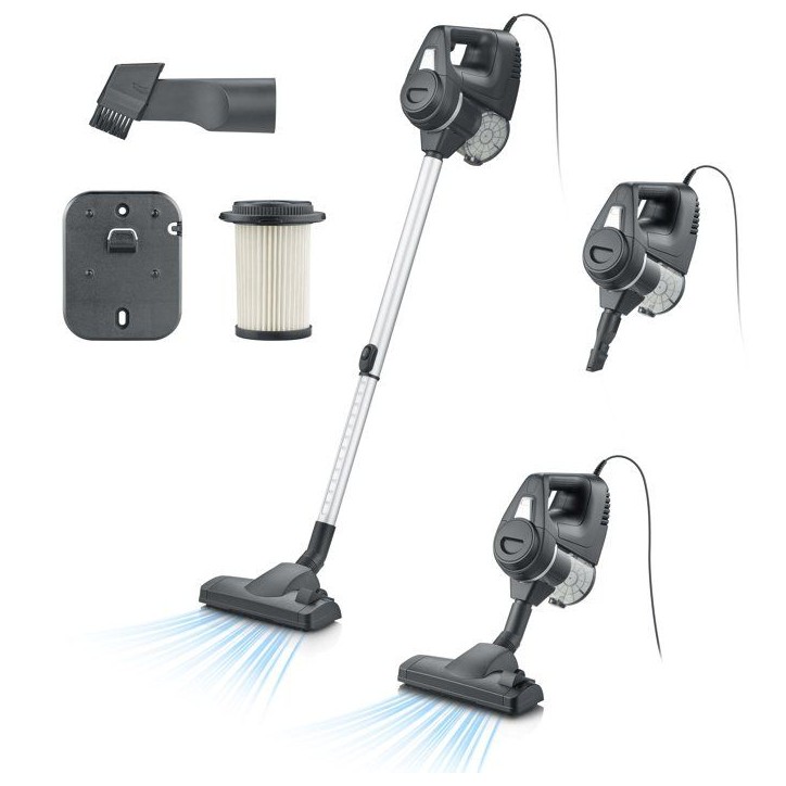 Aspirateur balai filaire - SEVERIN CY7080 - 19 000 Pa - 500 ml - Câble 6 m - Noir Aspirateur balai filaire - SEVERIN CY7080 - 19 000 Pa - 500 ml - Câble 6 m - Noir
