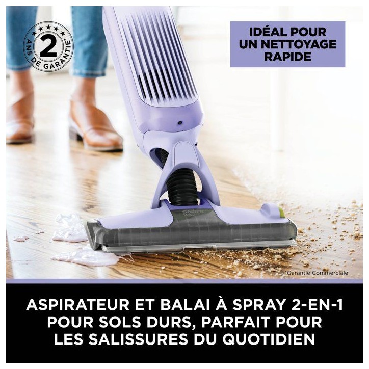 SHARK VACMOP Nettoyeur balai sans fil 2-en-1 VM200EUPL - Aspiration & lavage - 4 tampons - Lavande SHARK VACMOP Nettoyeur balai sans fil 2-en-1 VM200EUPL - Aspiration & lavage - 4 tampons - Lavande