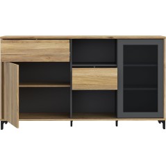 Buffet SOUTH BEACH – Finition Chene Mauvella & Gris Foncé – 2 Por