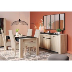 Ensemble table et buffet - SHEFFIELD - Chene Kronberg / Sidewalk - DEM