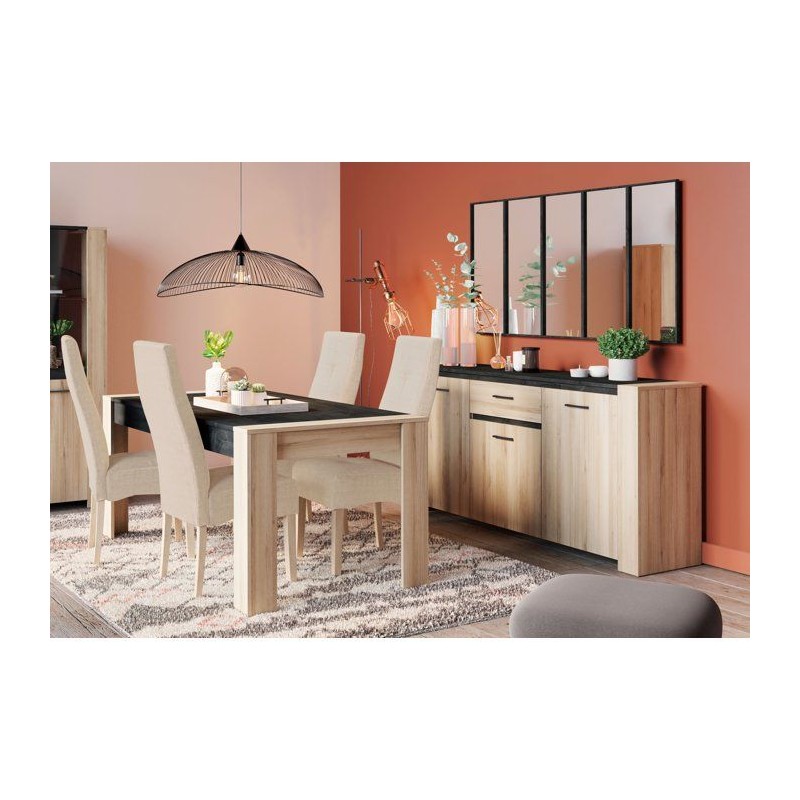 Ensemble table et buffet - SHEFFIELD - Chene Kronberg / Sidewalk - DEM