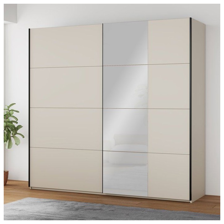 Armoire - 2 portes coulissantes - Cachemire + Miroir - L220,1 x P61,2 x H210,5 cm Armoire - 2 portes coulissantes - Cachemire + Miroir - L220,1 x P61,2 x H210,5 cm
