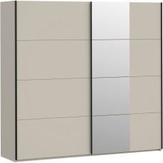 Armoire - 2 portes coulissantes - Cachemire + Miroir - L220,1 x P61,2
