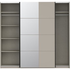 Armoire - 2 portes coulissantes - Cachemire + Miroir - L220,1 x P61,2