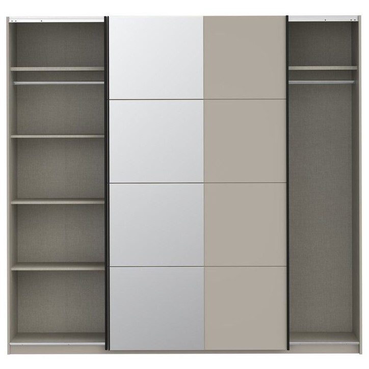 Armoire - 2 portes coulissantes - Cachemire + Miroir - L220,1 x P61,2 x H210,5 cm Armoire - 2 portes coulissantes - Cachemire + Miroir - L220,1 x P61,2 x H210,5 cm