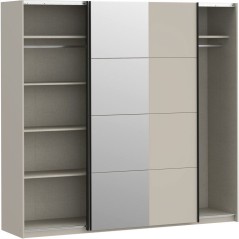 Armoire - 2 portes coulissantes - Cachemire + Miroir - L220,1 x P61,2