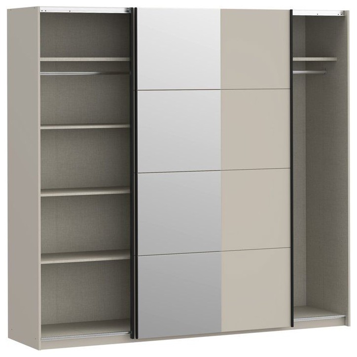 Armoire - 2 portes coulissantes - Cachemire + Miroir - L220,1 x P61,2 x H210,5 cm Armoire - 2 portes coulissantes - Cachemire + Miroir - L220,1 x P61,2 x H210,5 cm