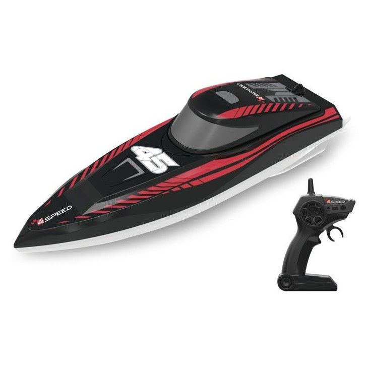 Bateau radiocommandée - 4SPEED - Nitro Wave - Echelle 1/18 - 2,4 GHz - Batterie rechargeable - 6 km/h - Des 5 ans Bateau radiocommandée - 4SPEED - Nitro Wave - Echelle 1/18 - 2,4 GHz - Batterie rechargeable - 6 km/h - Des 5 ans