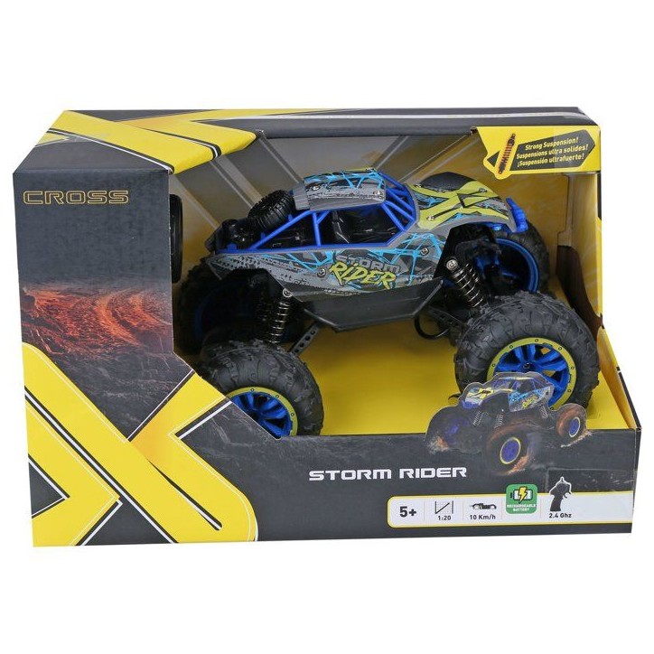 Voiture radiocommandée - EXOST - Storm Rider - 2,4 GHz - Tout-terrain - Portée 25 m - Batterie rechargeable - Des 5 ans Voiture radiocommandée - EXOST - Storm Rider - 2,4 GHz - Tout-terrain - Portée 25 m - Batterie rechargeable - Des 5 ans