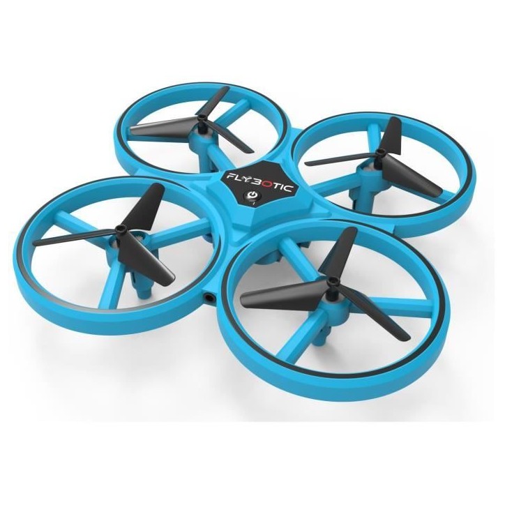 Mini drone lumineux avec double télécommande - FLYBOTIC - Looping 360 - Bleu