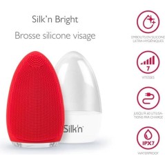 Brosse nettoyante pour le visage Silk'n BRIGHT rouge - Rechargeable -