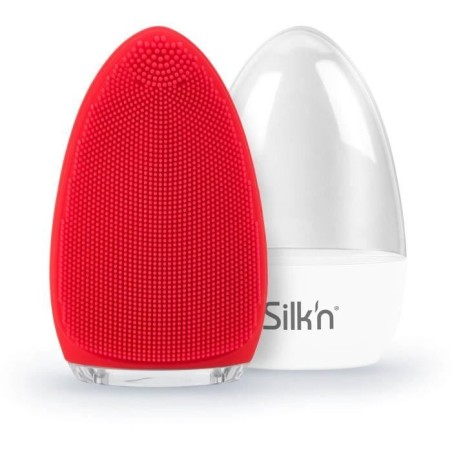 Brosse nettoyante pour le visage Silk'n BRIGHT rouge - Rechargeable - hypoallergénique