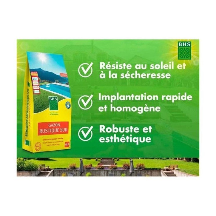 Gazon rustique BHS Capacité 10 KG Gazon rustique BHS Capacité 10 KG