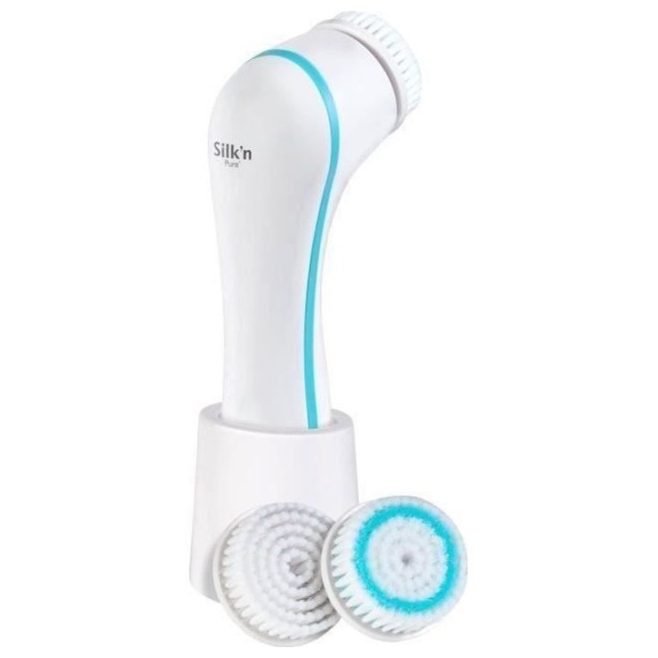 Brosse nettoyante visage SILK'N PURE - Peaux mixtes et sensibles - 4 programmes de nettoyage