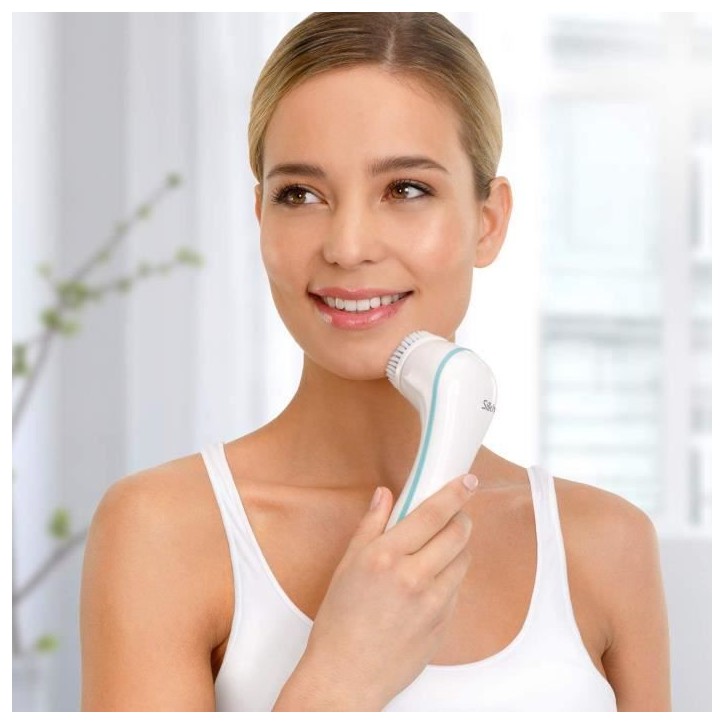 Brosse nettoyante visage SILK'N PURE - Peaux mixtes et sensibles - 4 programmes de nettoyage