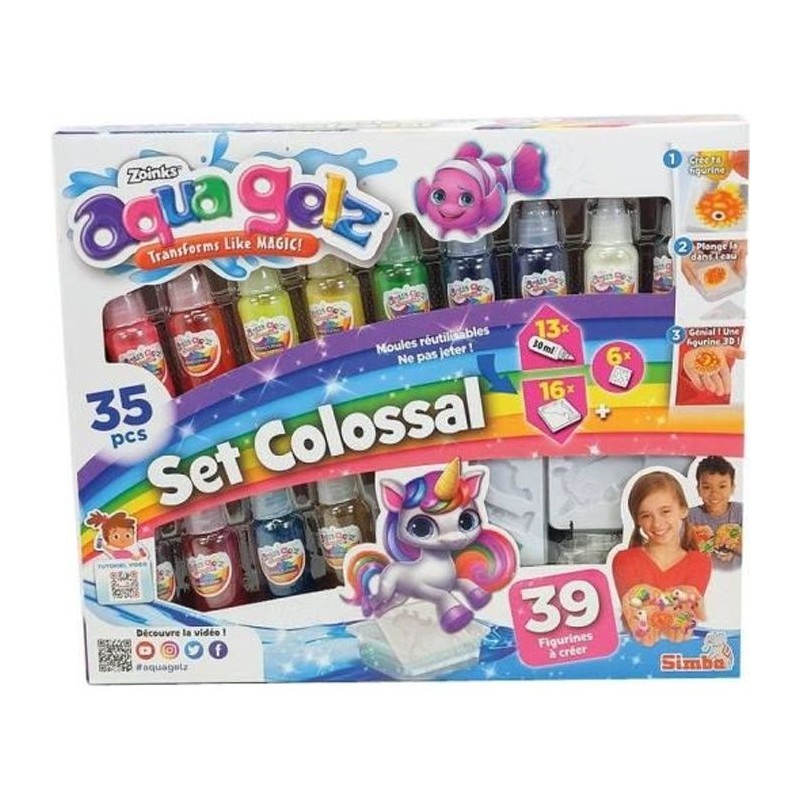 Simba - Aqua Gelz - Kit créatif enfant - Création figurines 3D - Set