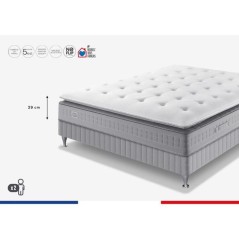 Matelas 160 x 200 SIMMONS - Hauteur 29 cm - Ressorts ensachés Sensoft - No Flip - Enveloppant - Fabriqué en France - SW5