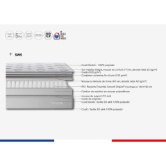 Ensemble matelas sommier 160 x 200 (Sommier 2x80) SIMMONS Hauteur 29 c
