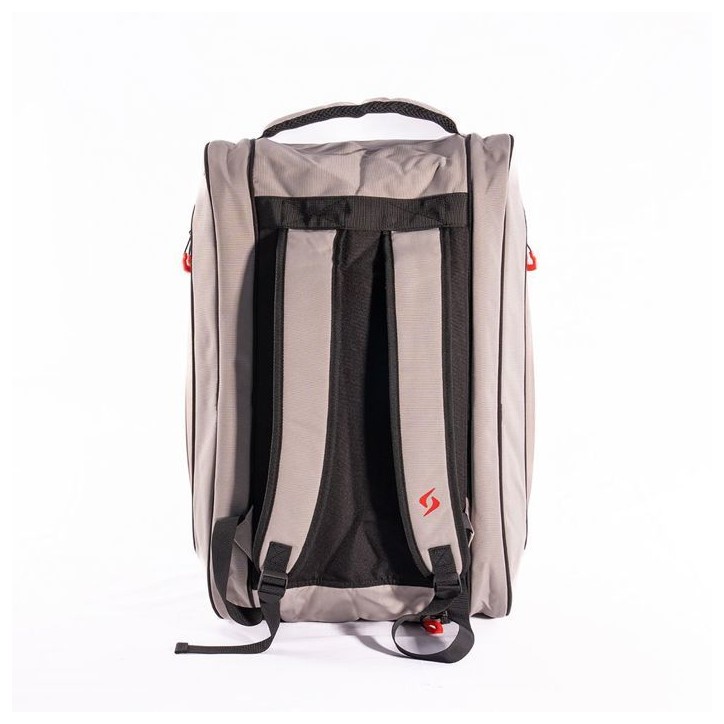 Sac de padel - SIUX - Edge - Blanc/bordures gris-beige coutures noires - 42 L - 2 raquettes - Compartiment chaussures Sac de padel - SIUX - Edge - Blanc/bordures gris-beige coutures noires - 42 L - 2 raquettes - Compartiment chaussures
