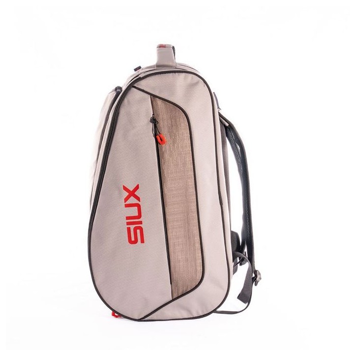 Sac de padel - SIUX - Edge - Blanc/bordures gris-beige coutures noires - 42 L - 2 raquettes - Compartiment chaussures Sac de padel - SIUX - Edge - Blanc/bordures gris-beige coutures noires - 42 L - 2 raquettes - Compartiment chaussures