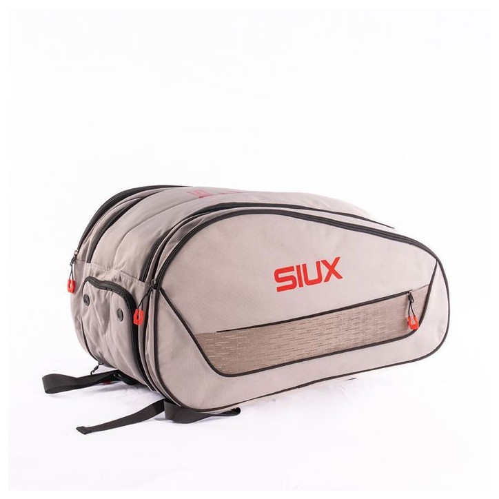 Sac de padel - SIUX - Edge - Blanc/bordures gris-beige coutures noires - 42 L - 2 raquettes - Compartiment chaussures Sac de padel - SIUX - Edge - Blanc/bordures gris-beige coutures noires - 42 L - 2 raquettes - Compartiment chaussures
