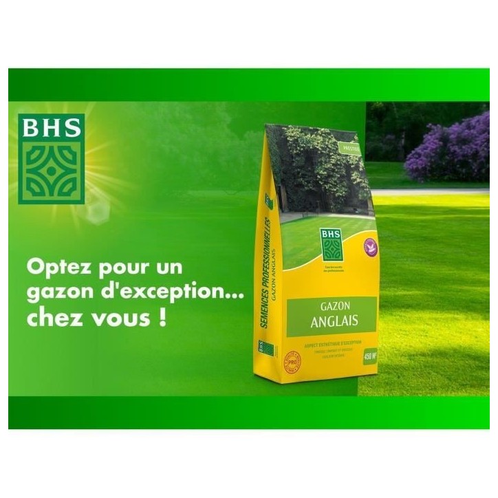 Gazon Anglais - BHS - 10kg pour Jardins Haut de Gamme Gazon Anglais - BHS - 10kg pour Jardins Haut de Gamme