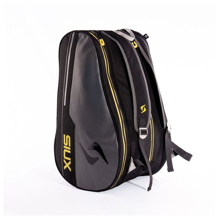 Sac de padel - SIUX - Pulse - Gris/bordures noires coutures jaunes - 37 L - 1 a 2 raquettes