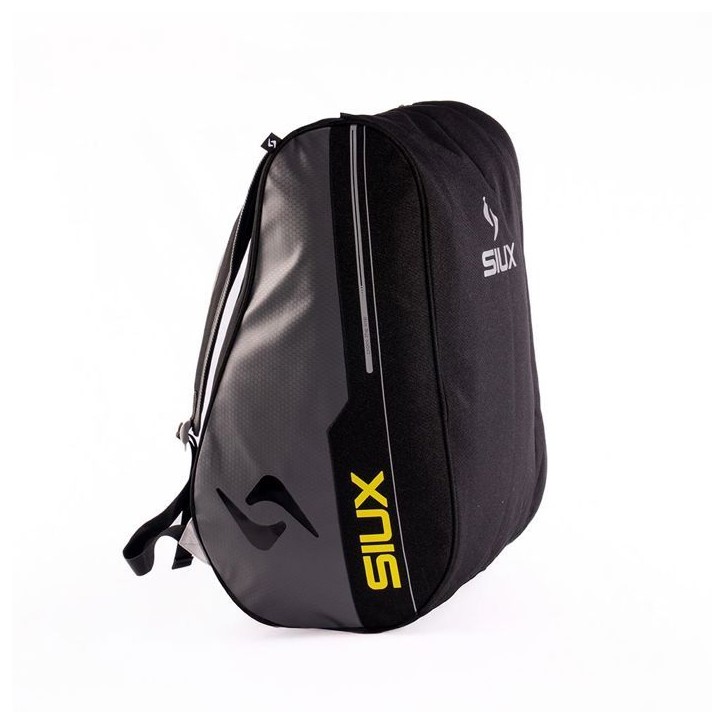 Sac de padel - SIUX - Pulse - Gris/bordures noires coutures jaunes - 37 L - 1 a 2 raquettes