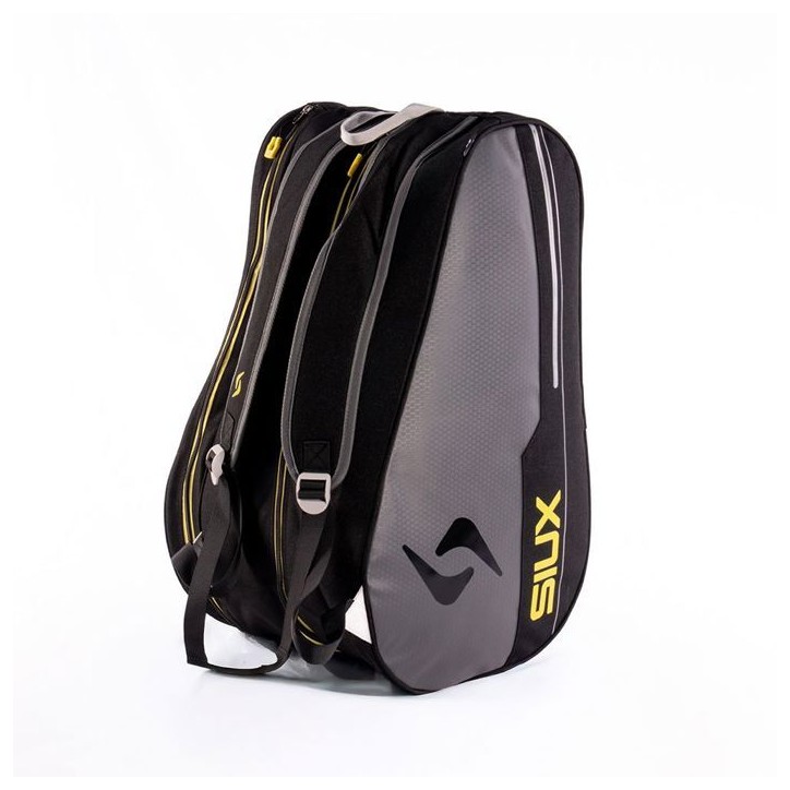 Sac de padel - SIUX - Pulse - Gris/bordures noires coutures jaunes - 37 L - 1 a 2 raquettes