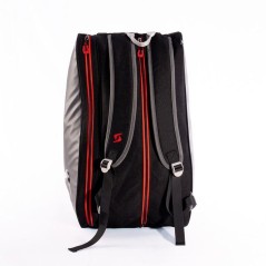 Sac de padel - SIUX - Pulse - Noir/bordures grises coutures rouges - 37 L - 1 a 2 raquettes