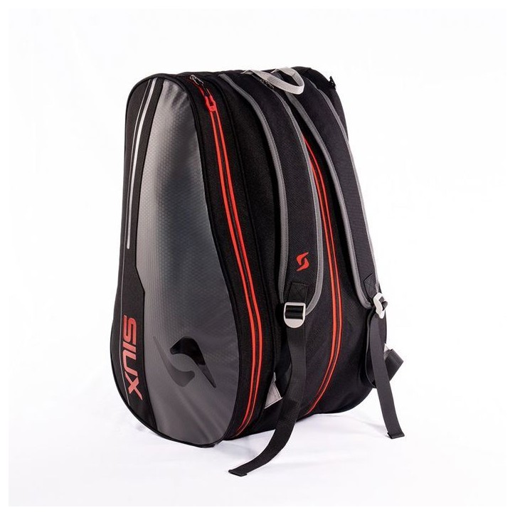 Sac de padel - SIUX - Pulse - Noir/bordures grises coutures rouges - 37 L - 1 a 2 raquettes Sac de padel - SIUX - Pulse - Noir/bordures grises coutures rouges - 37 L - 1 a 2 raquettes