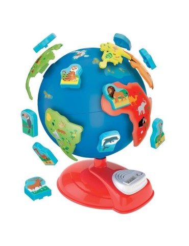 Clementoni - Premier globe interactif - Animaux et continents - Fabriqué en Italie - Plastique recyclé