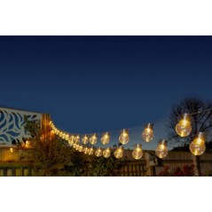 Guirlande solaire SMART GARDEN Globulb 40 LED blanc chaud 13,7 m, pann