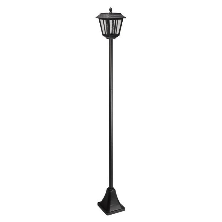 Lampadaire solaire lanterne 170 cm SMART SOLAR - 100 lm, lentille verre effet goutte, LED blanc froid Lampadaire solaire lanterne 170 cm SMART SOLAR - 100 lm, lentille verre effet goutte, LED blanc froid