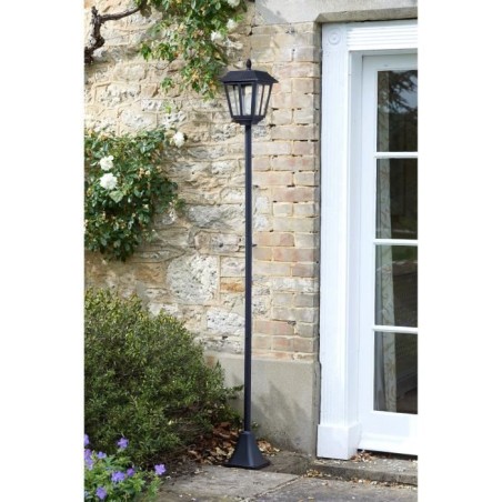 Lampadaire solaire lanterne 170 cm SMART SOLAR - 100 lm, lentille verre effet goutte, LED blanc froid