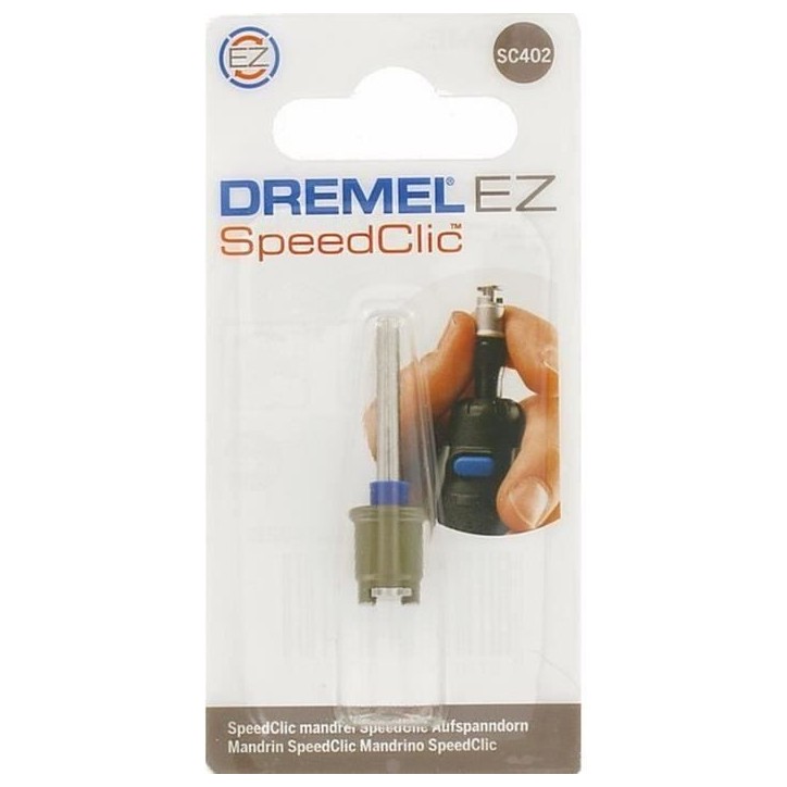 Adaptateur - Mandrin SpeedClic DREMEL S402 - Gris - Garantie 2 ans - Dimensions 18x50x100 Adaptateur - Mandrin SpeedClic DREMEL S402 - Gris - Garantie 2 ans - Dimensions 18x50x100