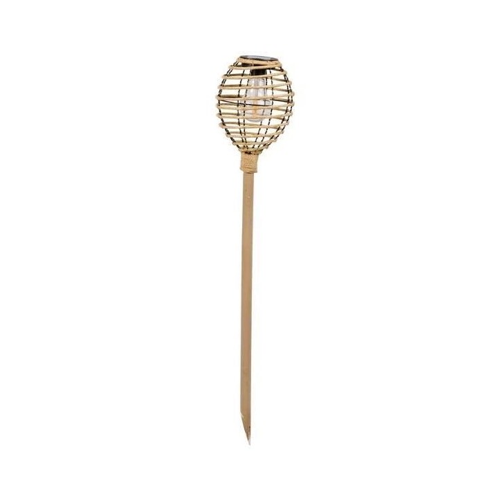 Torche solaire - SMART GARDEN - Lumina - Faux rotin - Naturel - x2 - 70 x 15 x 15cm Torche solaire - SMART GARDEN - Lumina - Faux rotin - Naturel - x2 - 70 x 15 x 15cm