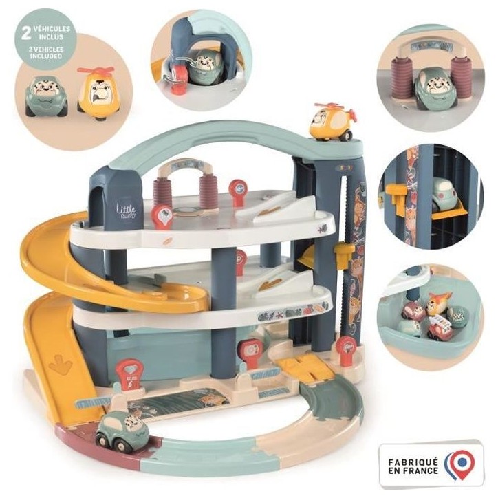 SMOBY - Garage 1er âge - Little Smoby - 3 niveaux - Accessoires inclus : 1 voiture, 1 hélicoptere, 4 pistes - Des 18 mois SMOBY - Garage 1er âge - Little Smoby - 3 niveaux - Accessoires inclus : 1 voiture, 1 hélicoptere, 4 pistes - Des 18 mois