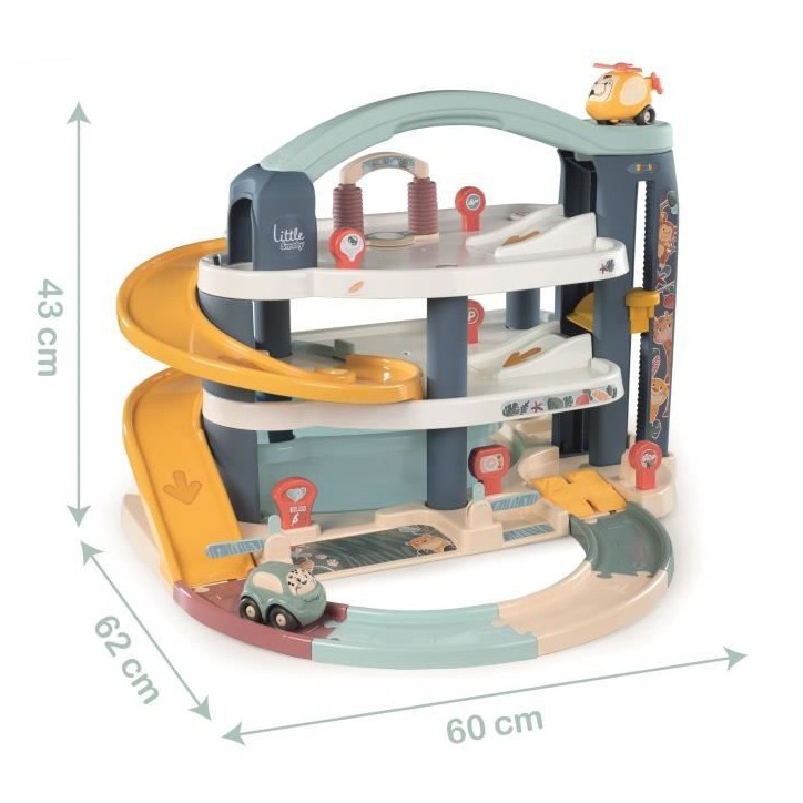 SMOBY - Garage 1er âge - Little Smoby - 3 niveaux - Accessoires inclus : 1 voiture, 1 hélicoptere, 4 pistes - Des 18 mois SMOBY - Garage 1er âge - Little Smoby - 3 niveaux - Accessoires inclus : 1 voiture, 1 hélicoptere, 4 pistes - Des 18 mois