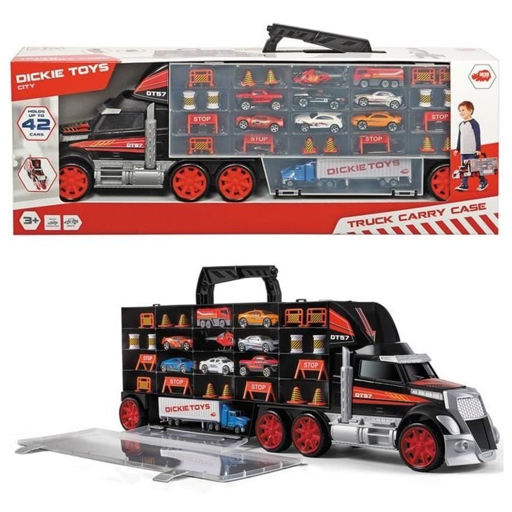 Camion transporteur de voitures - Dickie Toys - Truck Carry Case - 7 véhicules die-cast - 62cm Camion transporteur de voitures - Dickie Toys - Truck Carry Case - 7 véhicules die-cast - 62cm
