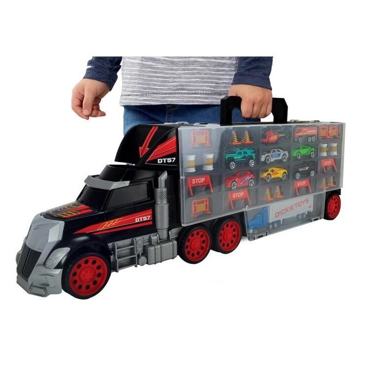Camion transporteur de voitures - Dickie Toys - Truck Carry Case - 7 véhicules die-cast - 62cm Camion transporteur de voitures - Dickie Toys - Truck Carry Case - 7 véhicules die-cast - 62cm