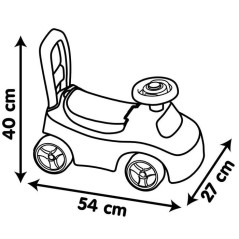 Smoby - Porteur enfant 2 en 1 - Auto Rose - Coffre sous la selle + kla