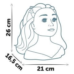 Smoby - Tete a coiffer blonde - Facile a coiffer - 19 accessoires réa