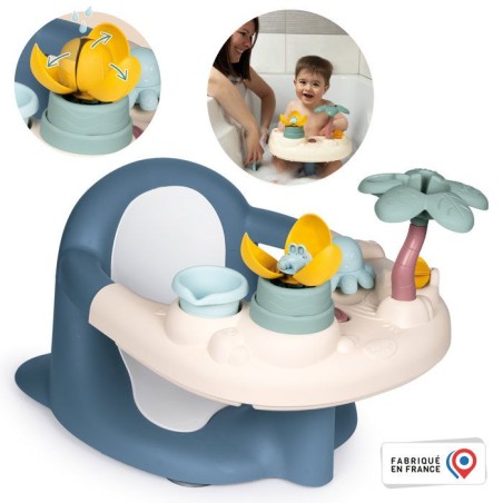 SMOBY - Little Smoby - Siege de Bain - 2 en 1 - Tablette d'Activités Réglable - Ventouses Incluses - des 6 Mois - Fabriqué en