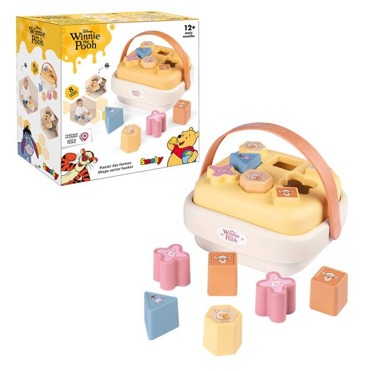 Panier Des Formes - Smoby - Winnie l'ourson - 8 formes - Des 1 an - Fabriqué en France Panier Des Formes - Smoby - Winnie l'ourson - 8 formes - Des 1 an - Fabriqué en France