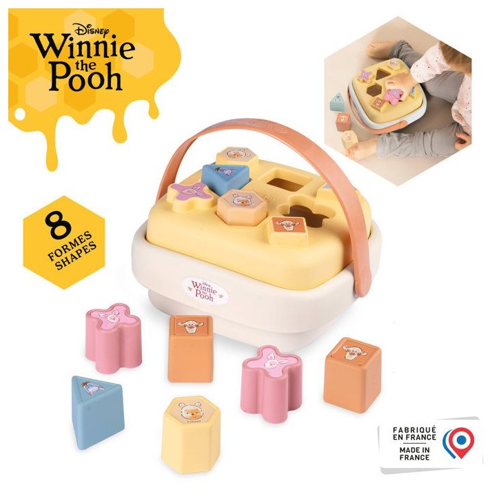 Panier Des Formes - Smoby - Winnie l'ourson - 8 formes - Des 1 an - Fabriqué en France Panier Des Formes - Smoby - Winnie l'ourson - 8 formes - Des 1 an - Fabriqué en France