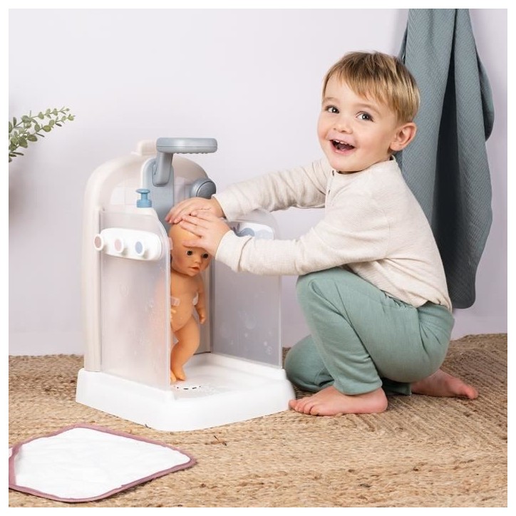 Baby Nurse - Douche - Cape de bain + pousse mousse - Douchette amovible et focntionnel - Pour poupons jusqu'a 40 cm Baby Nurse - Douche - Cape de bain + pousse mousse - Douchette amovible et focntionnel - Pour poupons jusqu'a 40 cm